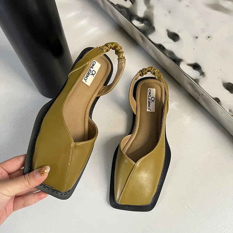 Square-Toe Slingbacks