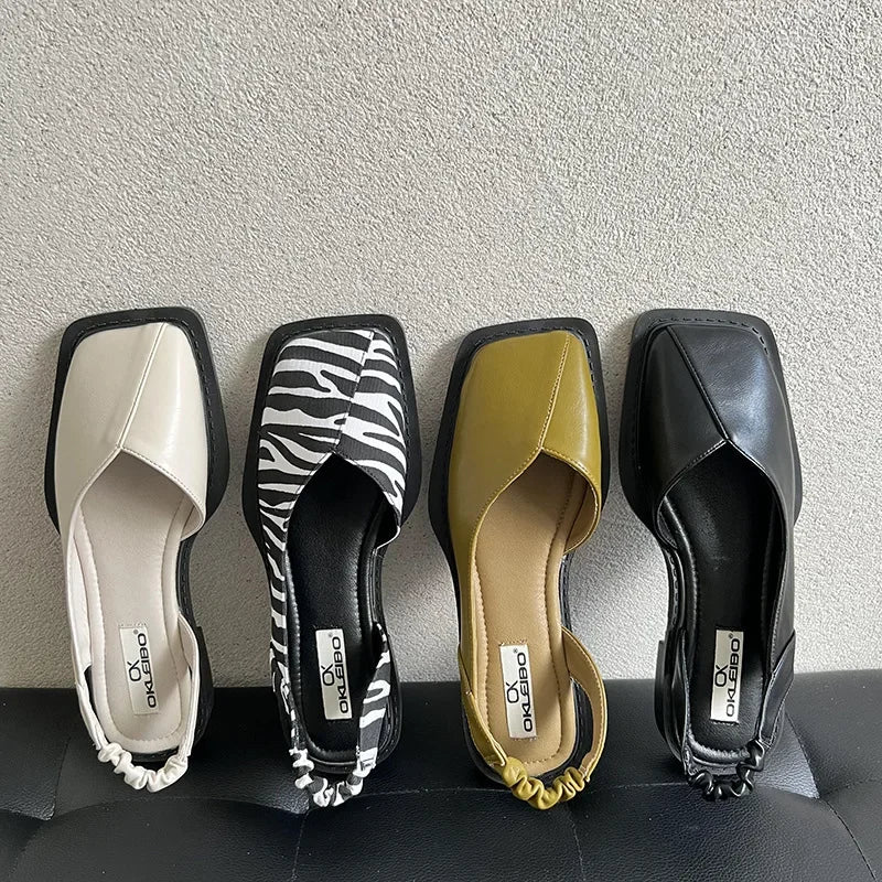 Square-Toe Slingbacks