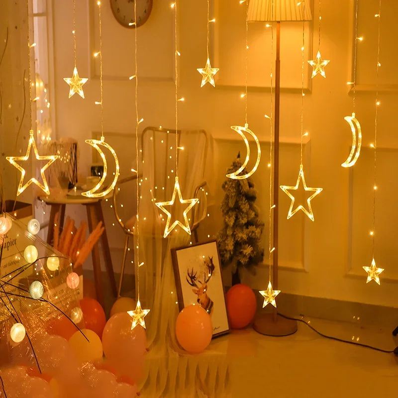 Star and Moon Shaped Garland for Festive Decoration