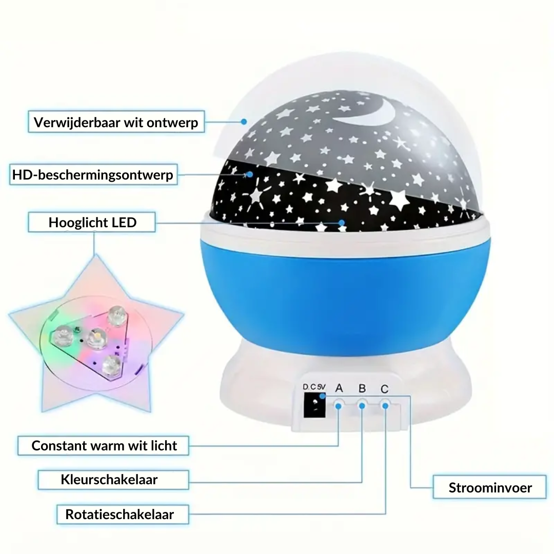 Star Projector Night Light | Soothing Sky Projection with Music