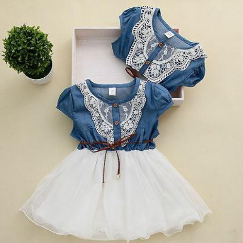 Stitching Dress with Embroidered Chest