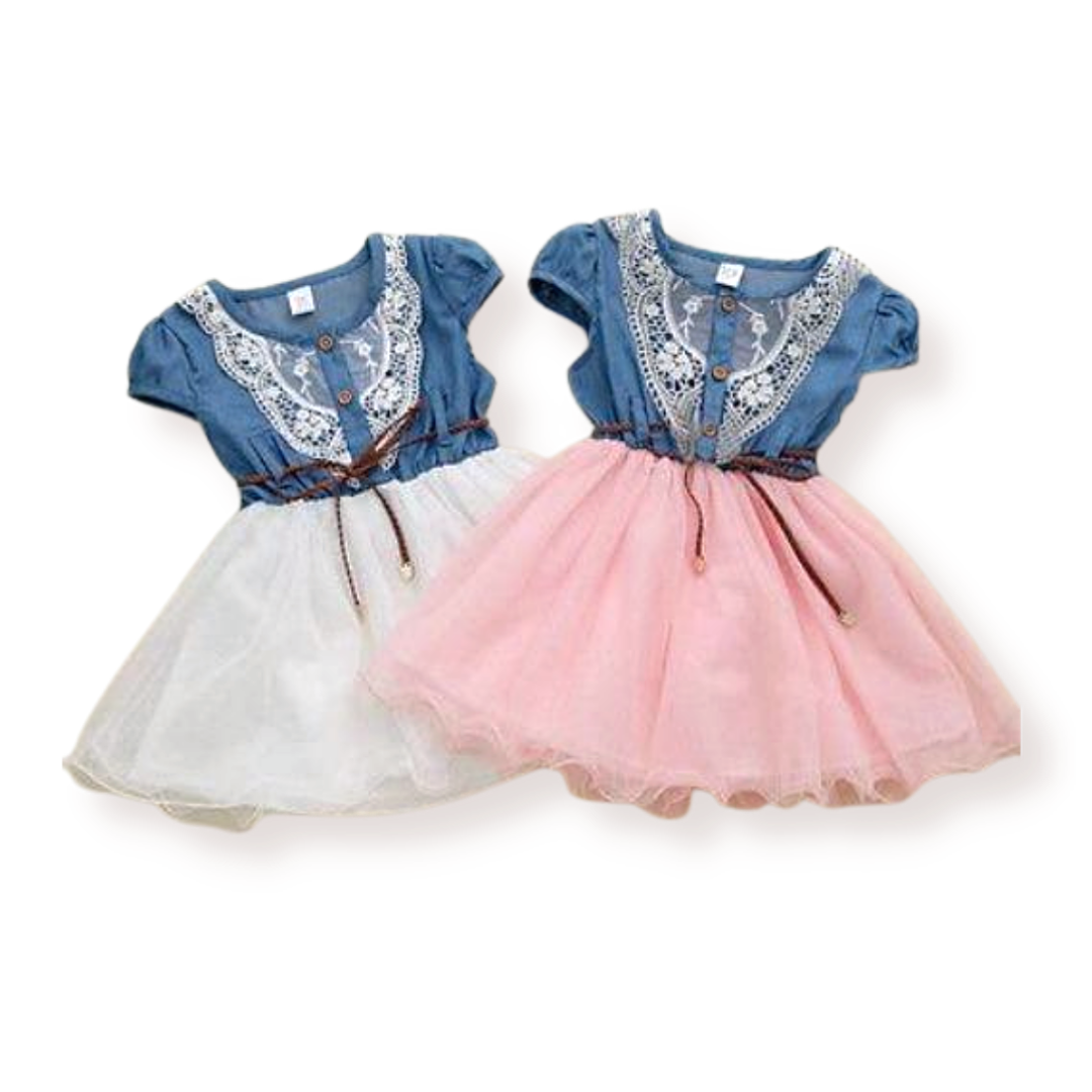 Stitching Dress with Embroidered Chest