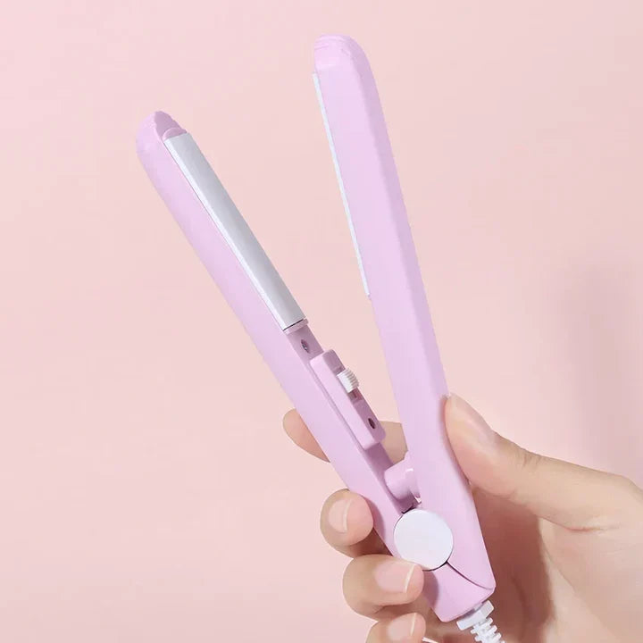 Straightener | Mini Curling Iron | 2-in-1 Styling | Cera-Mic Ceramic