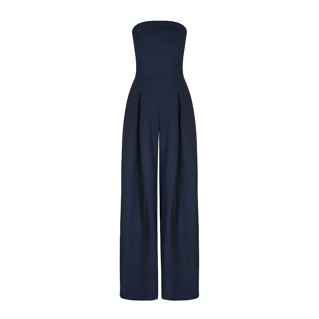 Strapless Jumpsuit with Wide Legs