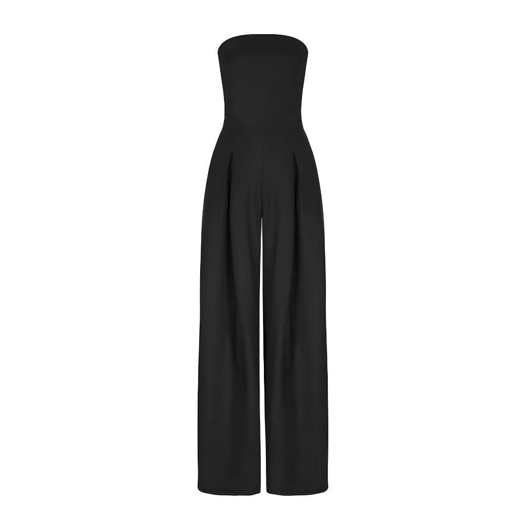 Strapless Jumpsuit with Wide Legs