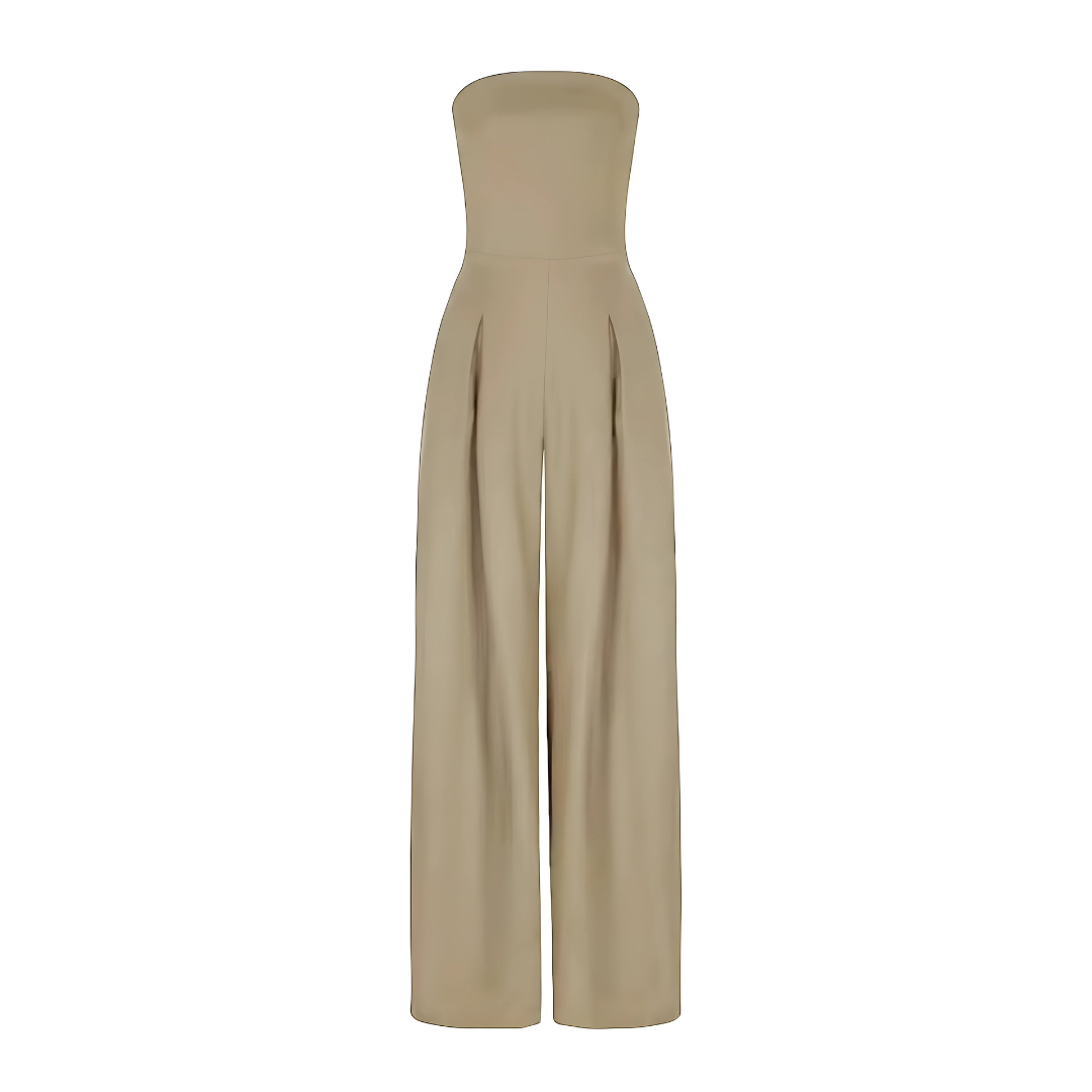 Strapless Jumpsuit with Wide Legs