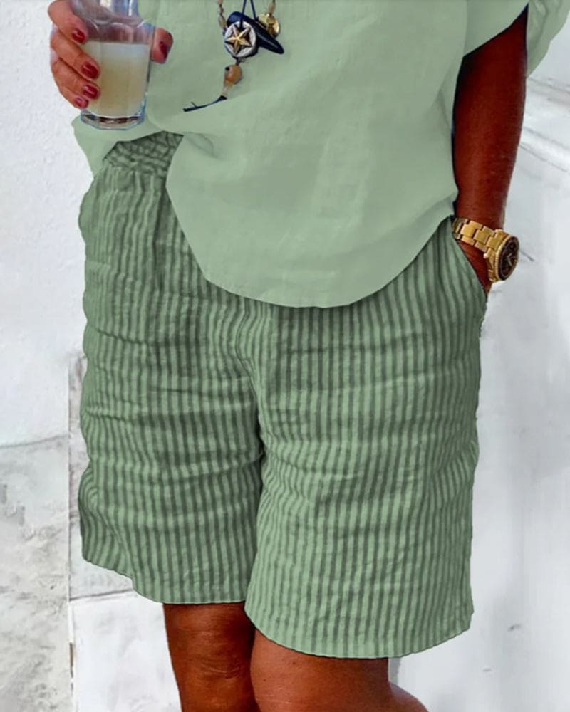 Striped Airy Women's Shorts - Mix
