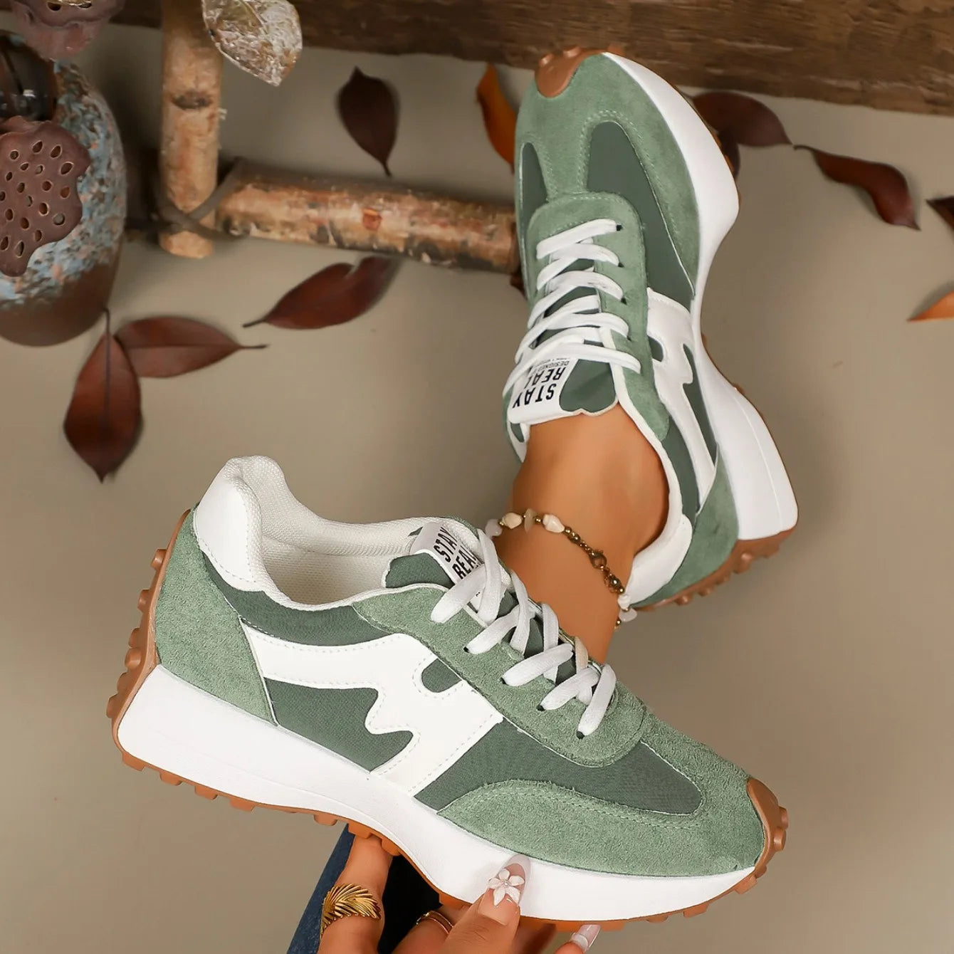 Striped Platform Sneakers Women