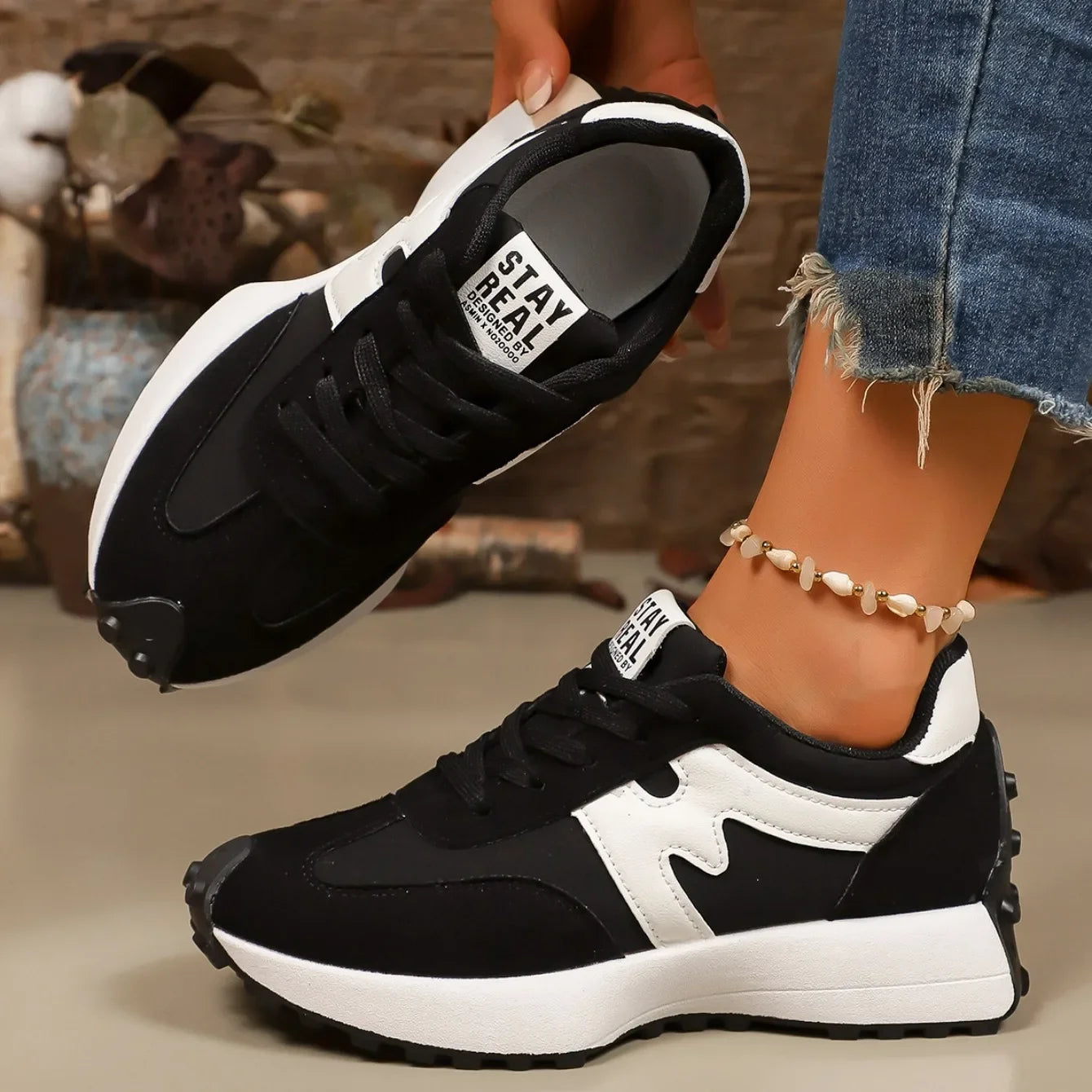 Striped Platform Sneakers Women