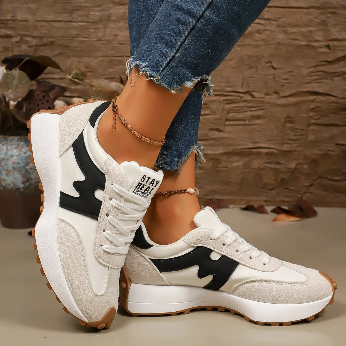 Striped Platform Sneakers Women