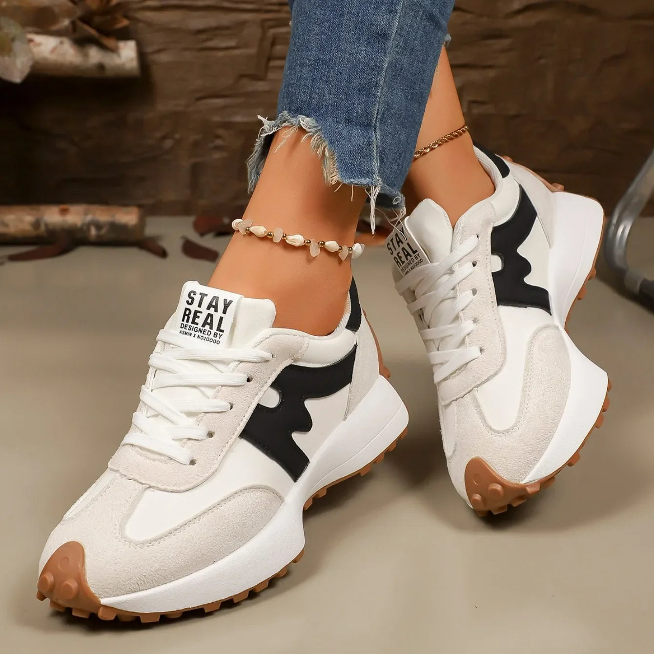 Striped Platform Sneakers Women