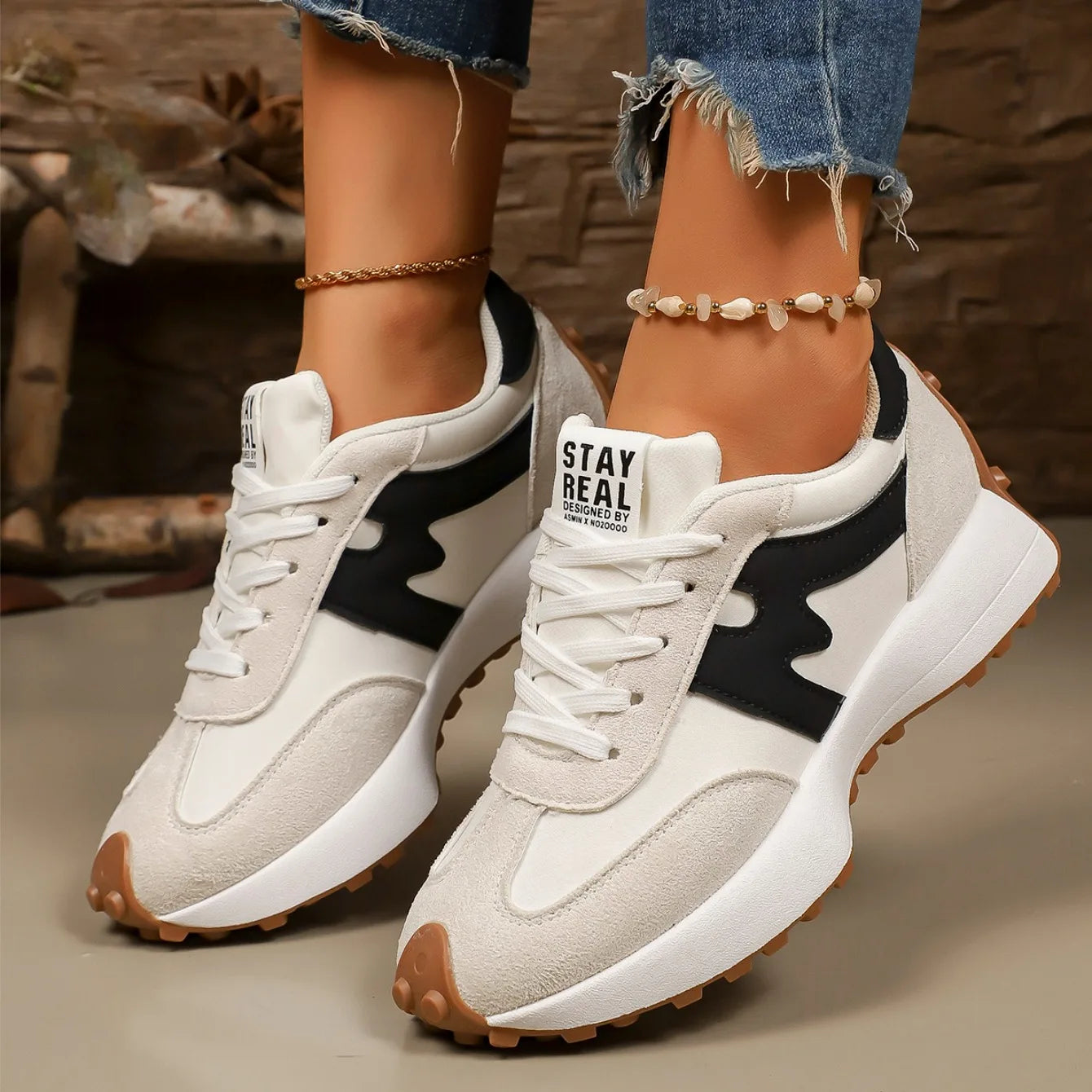 Striped Platform Sneakers Women
