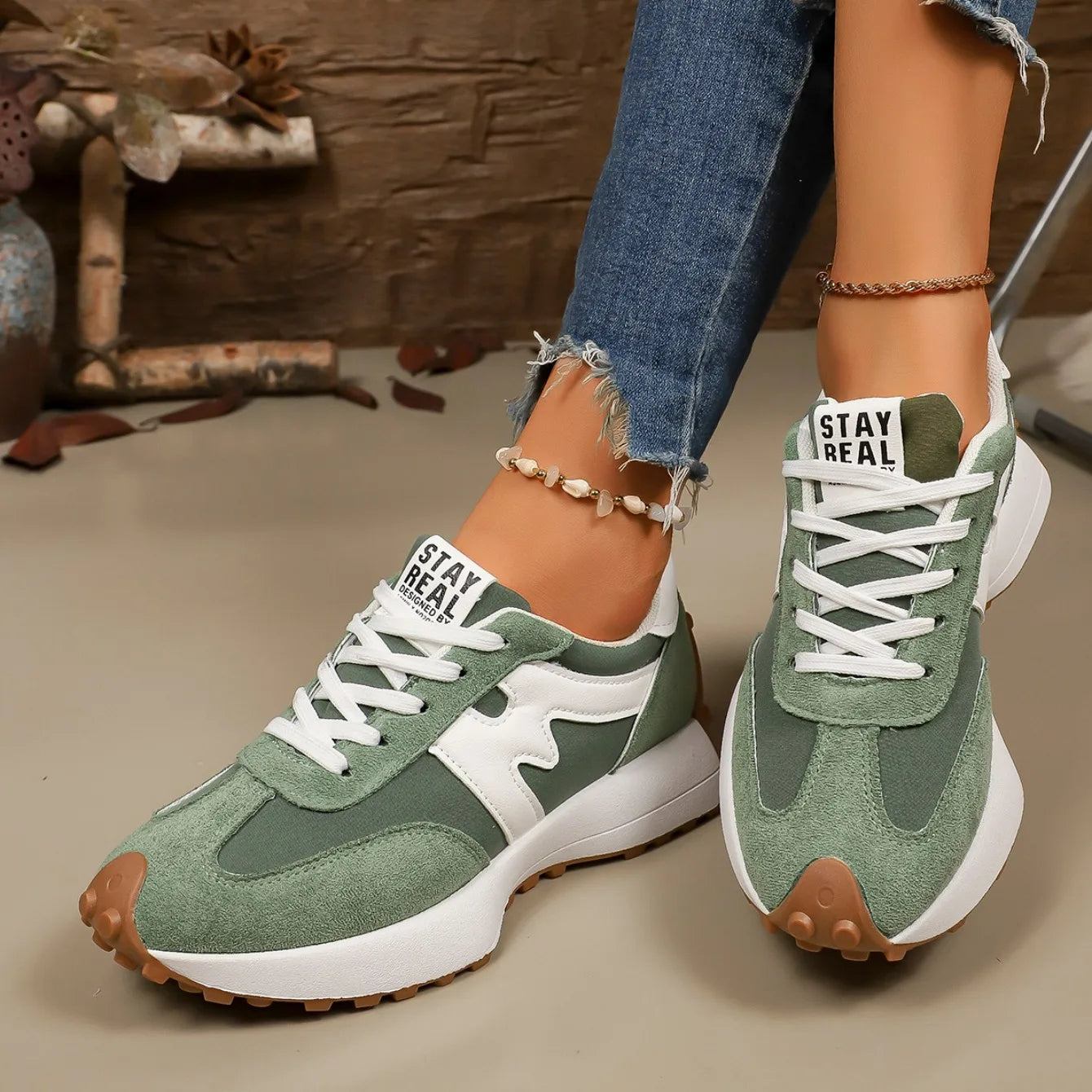 Striped Platform Sneakers Women