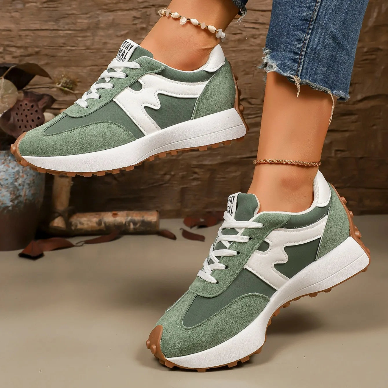Striped Platform Sneakers Women