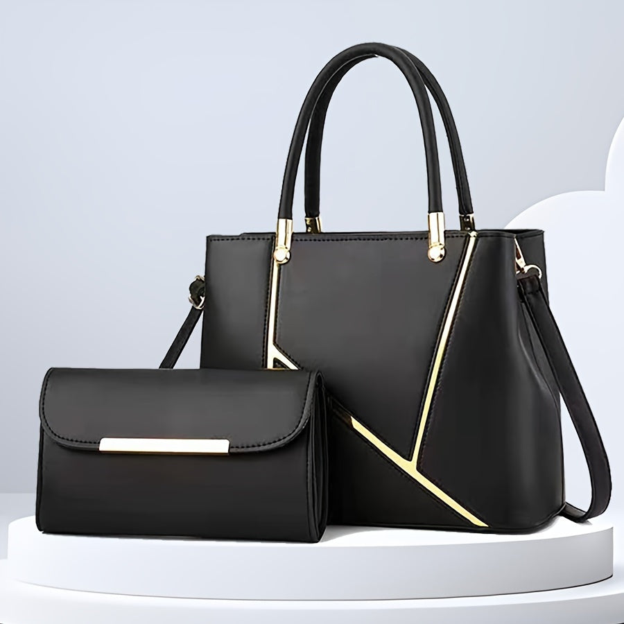 Stylish 2-Piece Handbag Set with Tote and Crossbody