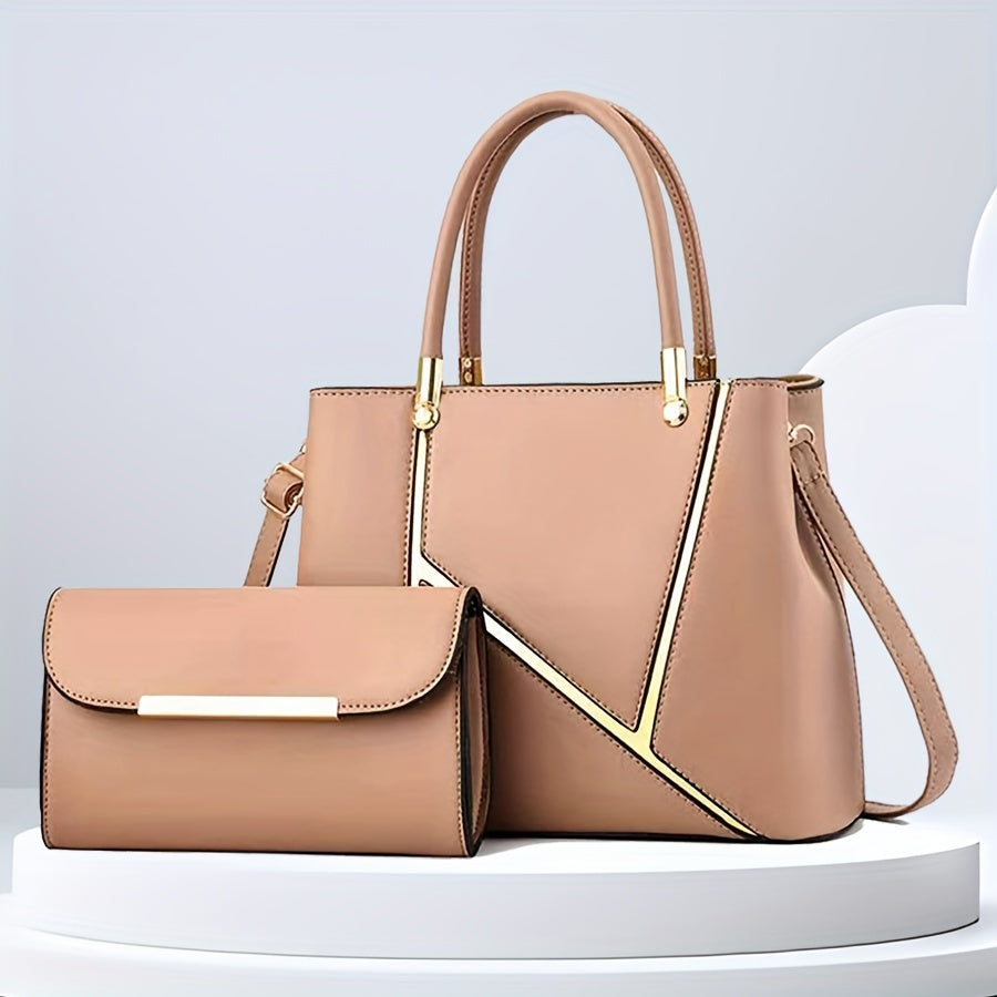 Stylish 2-Piece Handbag Set with Tote and Crossbody