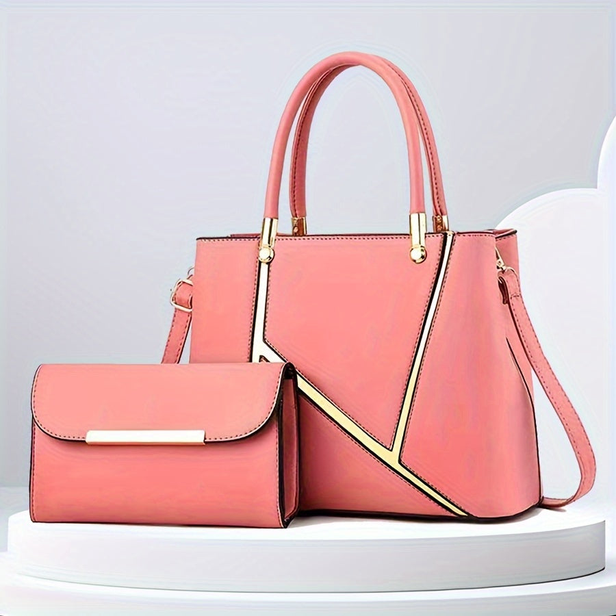 Stylish 2-Piece Handbag Set with Tote and Crossbody