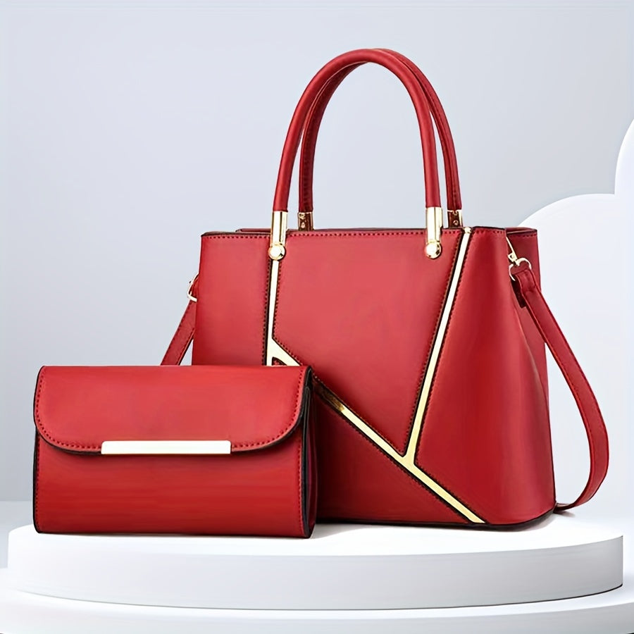 Stylish 2-Piece Handbag Set with Tote and Crossbody