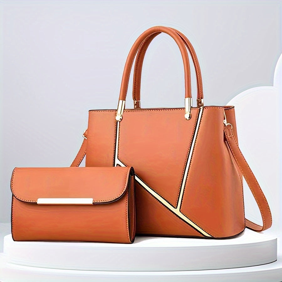Stylish 2-Piece Handbag Set with Tote and Crossbody