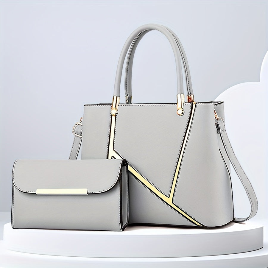 Stylish 2-Piece Handbag Set with Tote and Crossbody