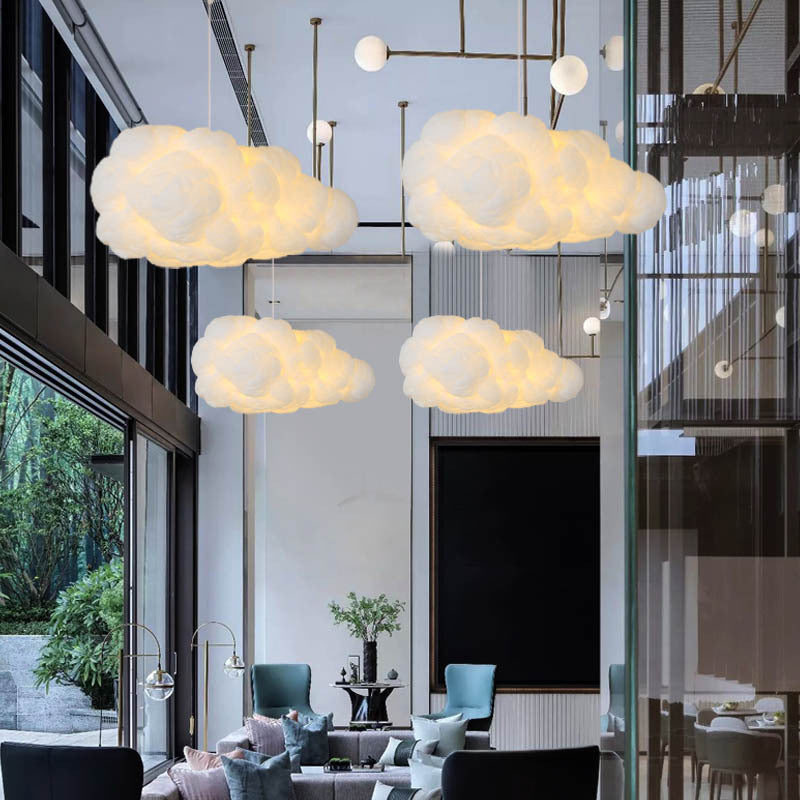 Stylish ceiling lamp with two white shades