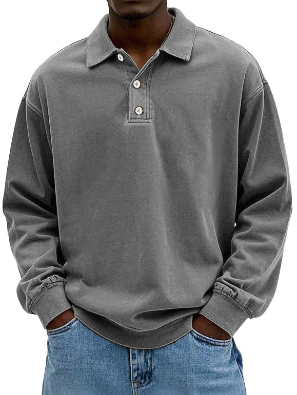 Stylish Long-Sleeved Polo Shirt