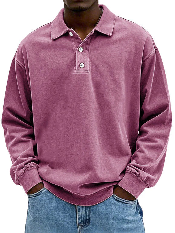 Stylish Long-Sleeved Polo Shirt