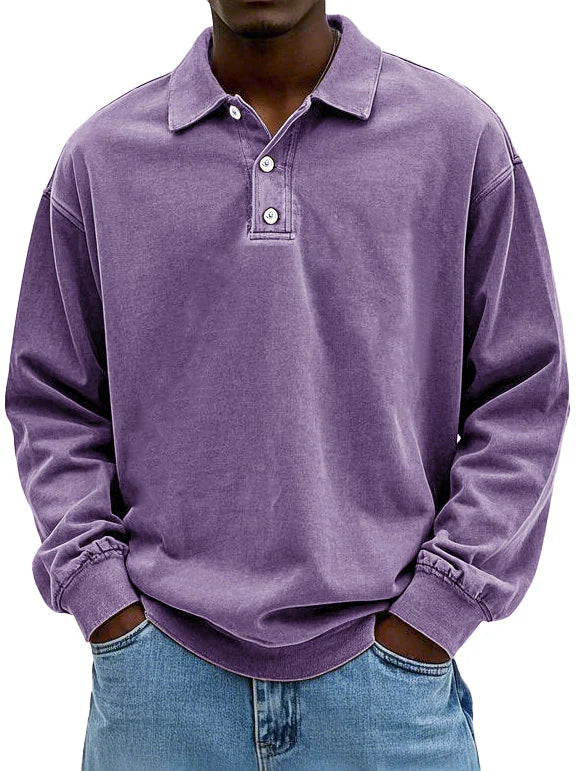 Stylish Long-Sleeved Polo Shirt