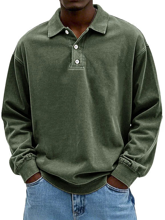 Stylish Long-Sleeved Polo Shirt