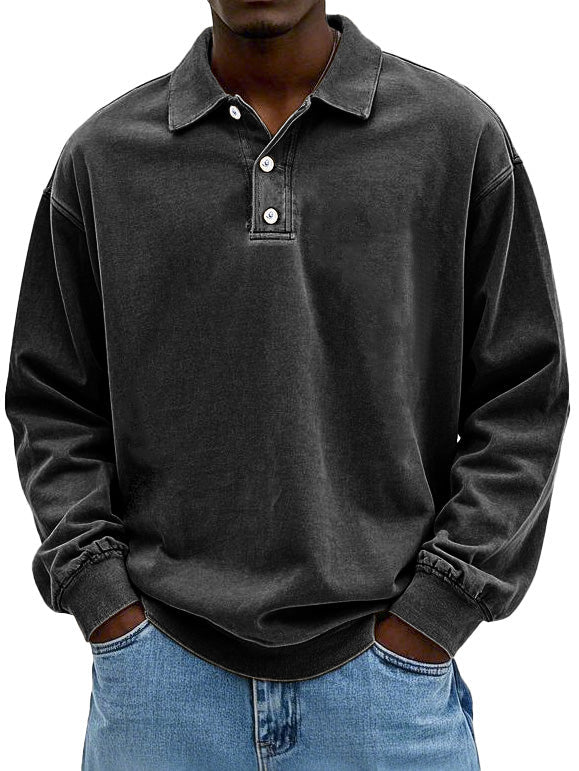 Stylish Long-Sleeved Polo Shirt