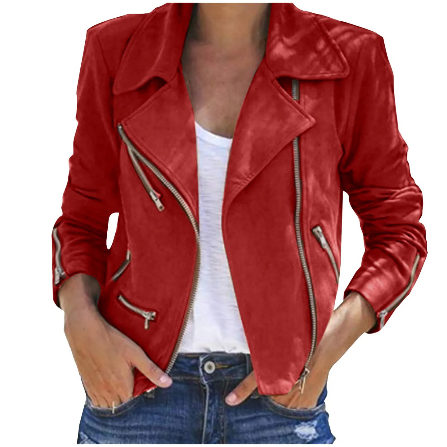 Stylish Women's Jacket with Zipper - Multiple Colors