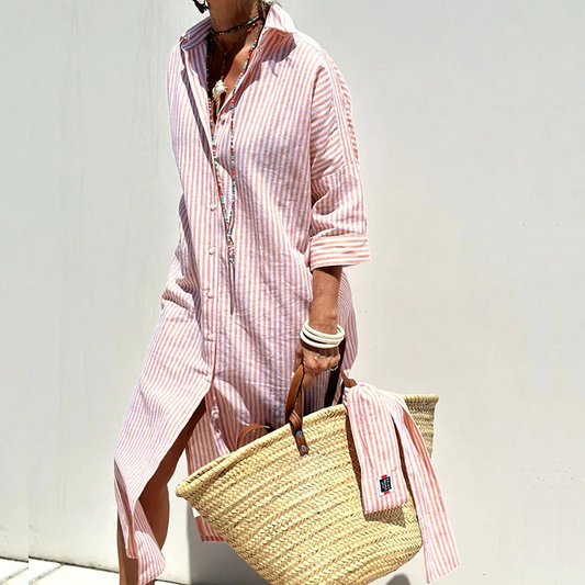 Summer Shirt Dress – Striped Pattern | Airy and Elegant