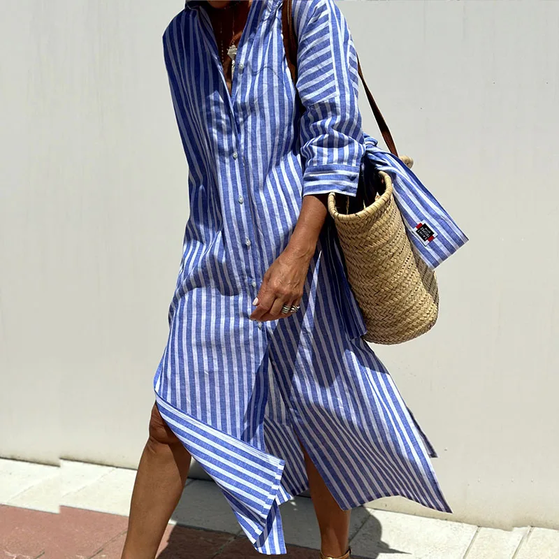 Summer Shirt Dress – Striped Pattern | Airy and Elegant