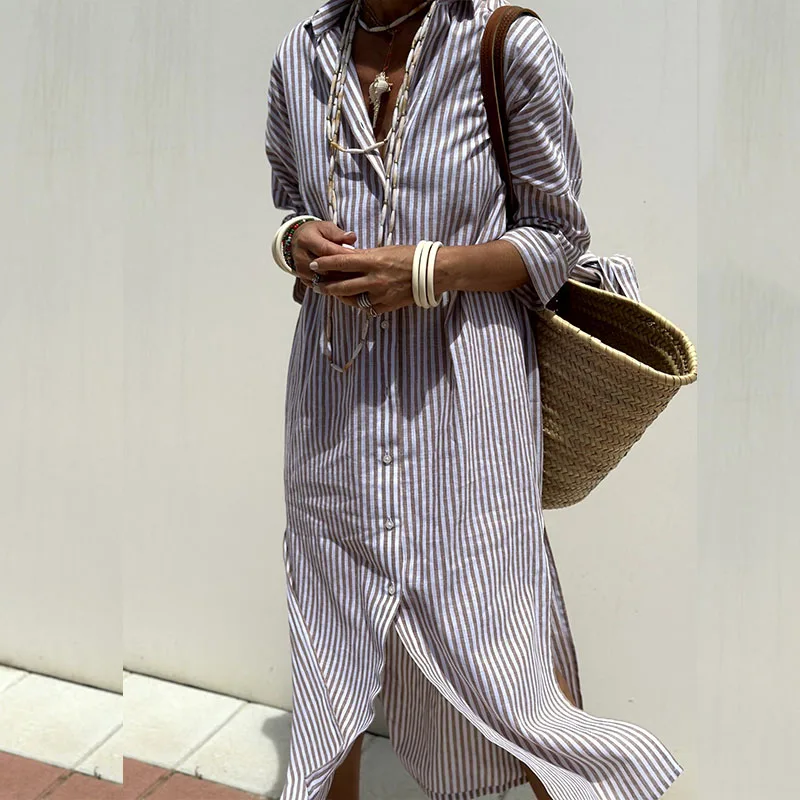 Summer Shirt Dress – Striped Pattern | Airy and Elegant