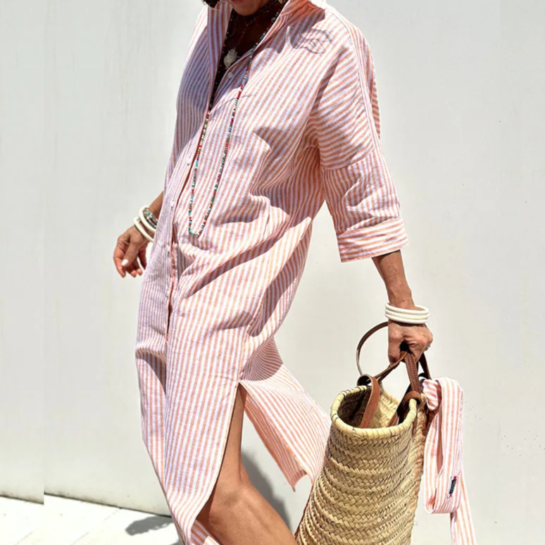 Summer Shirt Dress – Striped Pattern | Airy and Elegant