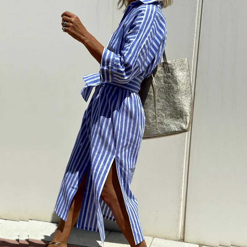 Summer Shirt Dress – Striped Pattern | Airy and Elegant
