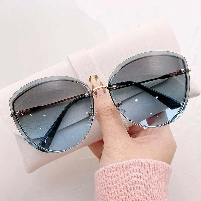Sunglasses Women, Rimless Cat Eye Shape UV400