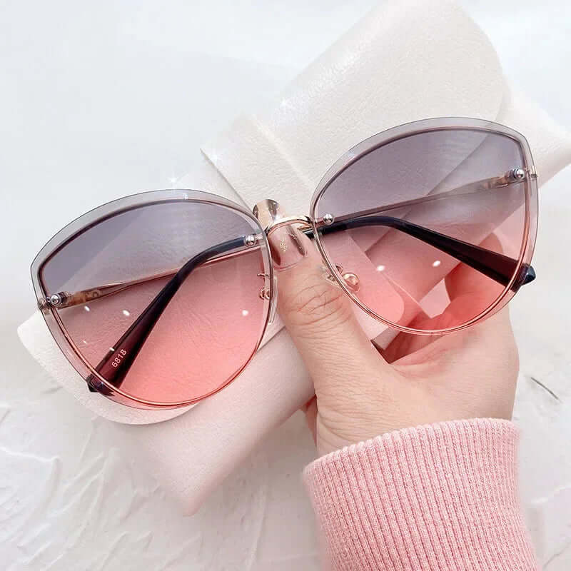 Sunglasses Women, Rimless Cat Eye Shape UV400