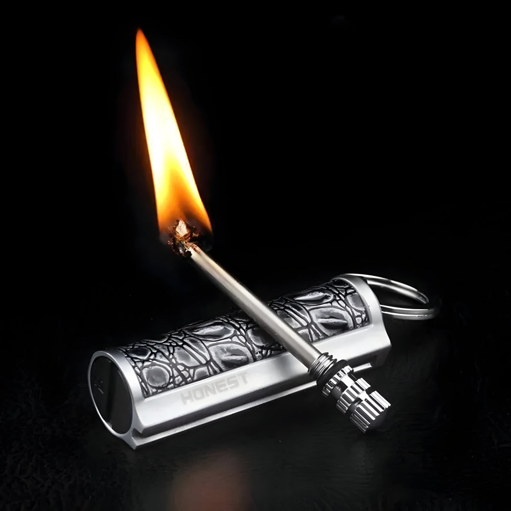 Survival Waterproof Flint Fire Starter Keychain