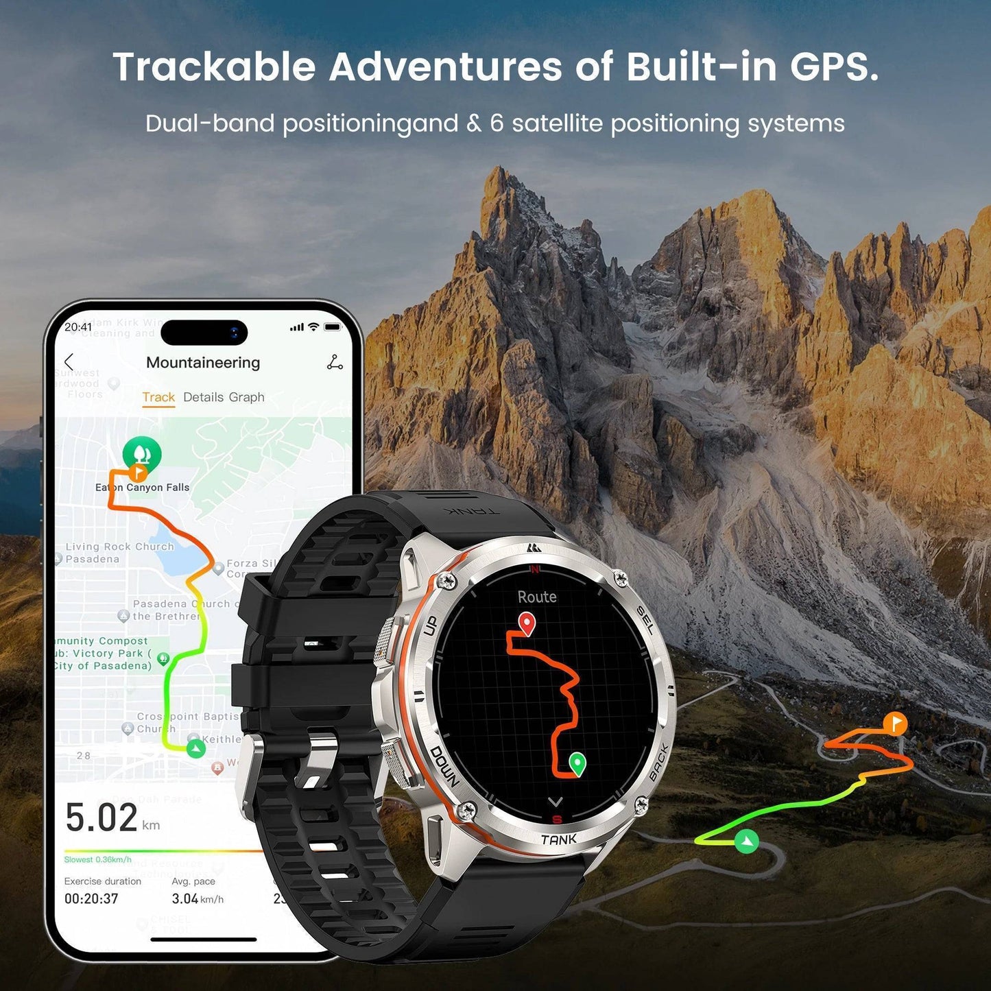 T3 Ultra GPS AMOLED Smartwatch - Rugged Fitness Tracker
