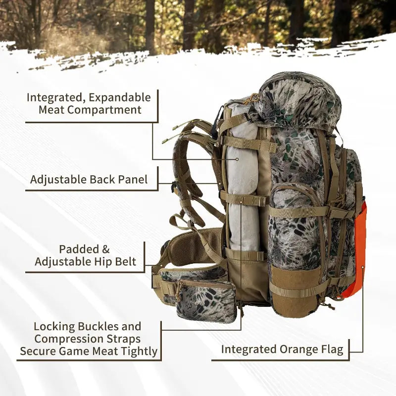 Tactical Camo Hunting Backpack for Outdoors