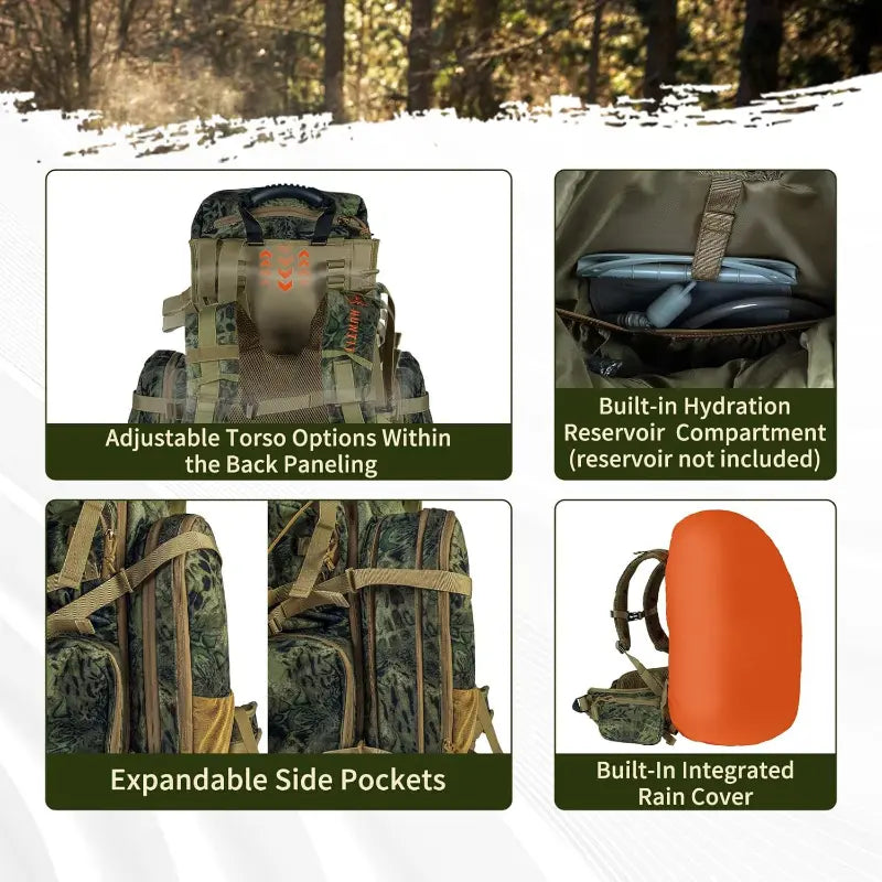 Tactical Camo Hunting Backpack for Outdoors