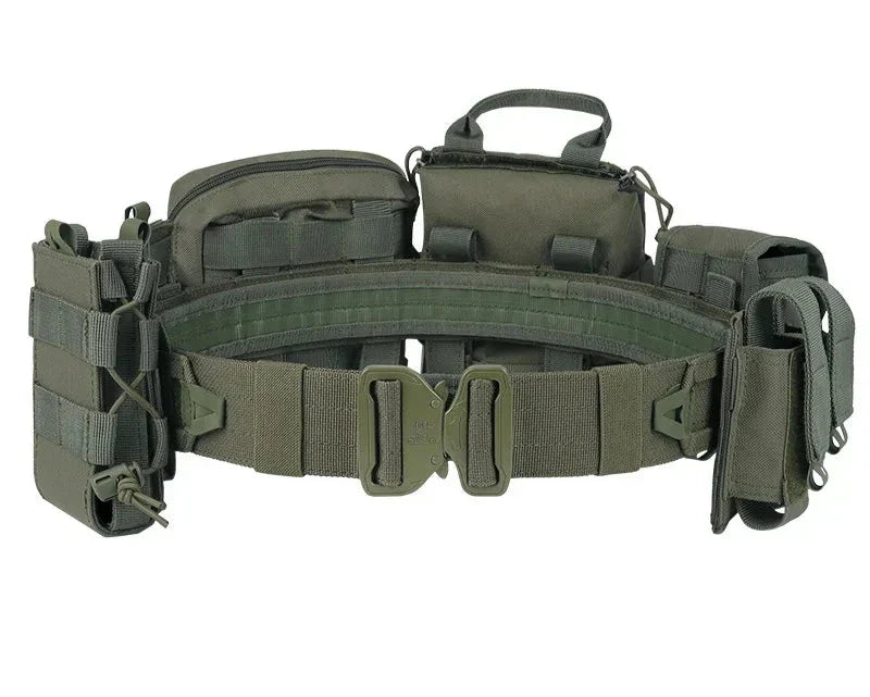 Tactical Combat Belt with 8-in-1 Molle Pouches