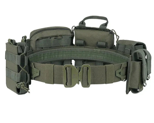 Tactical Combat Belt with 8-in-1 Molle Pouches