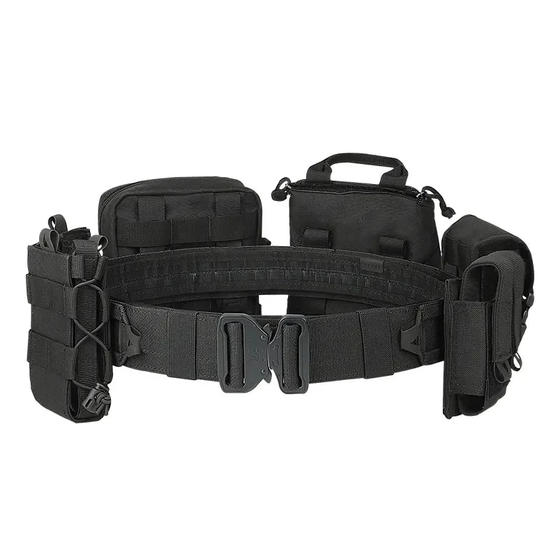 Tactical Combat Belt with 8-in-1 Molle Pouches