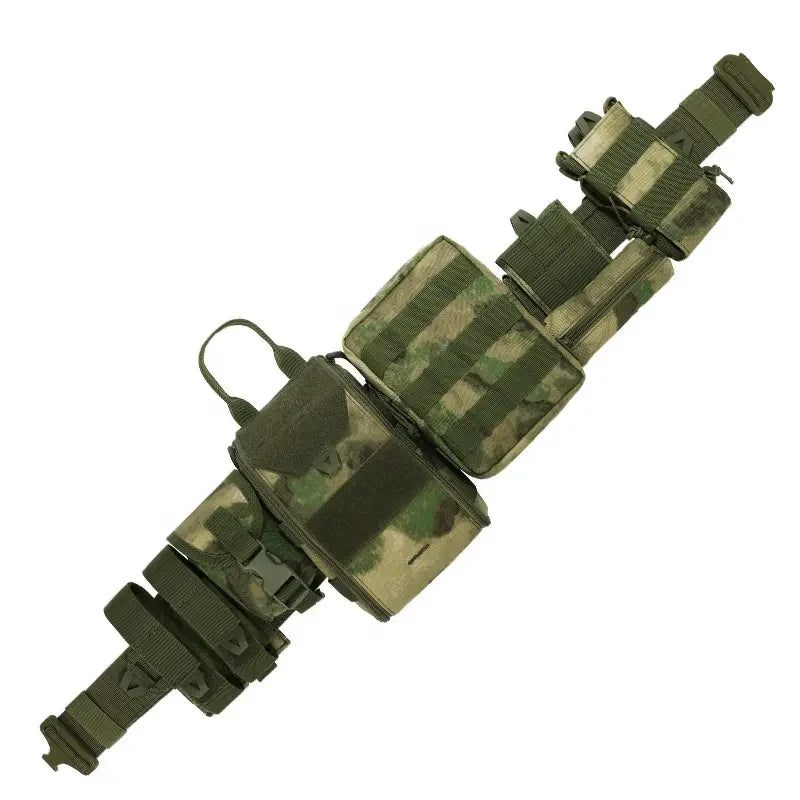 Tactical Combat Belt with 8-in-1 Molle Pouches
