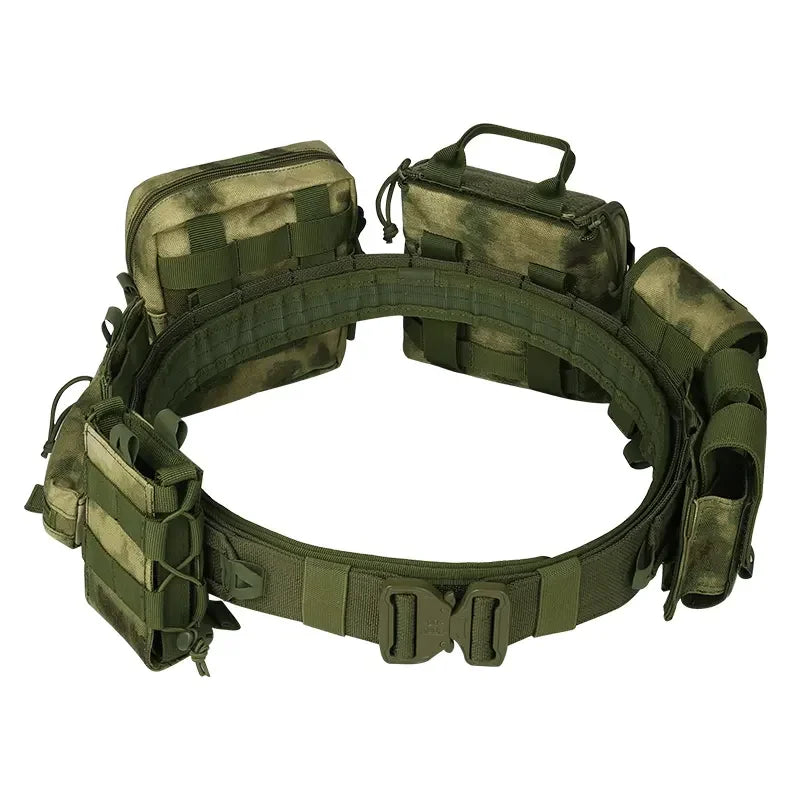 Tactical Combat Belt with 8-in-1 Molle Pouches