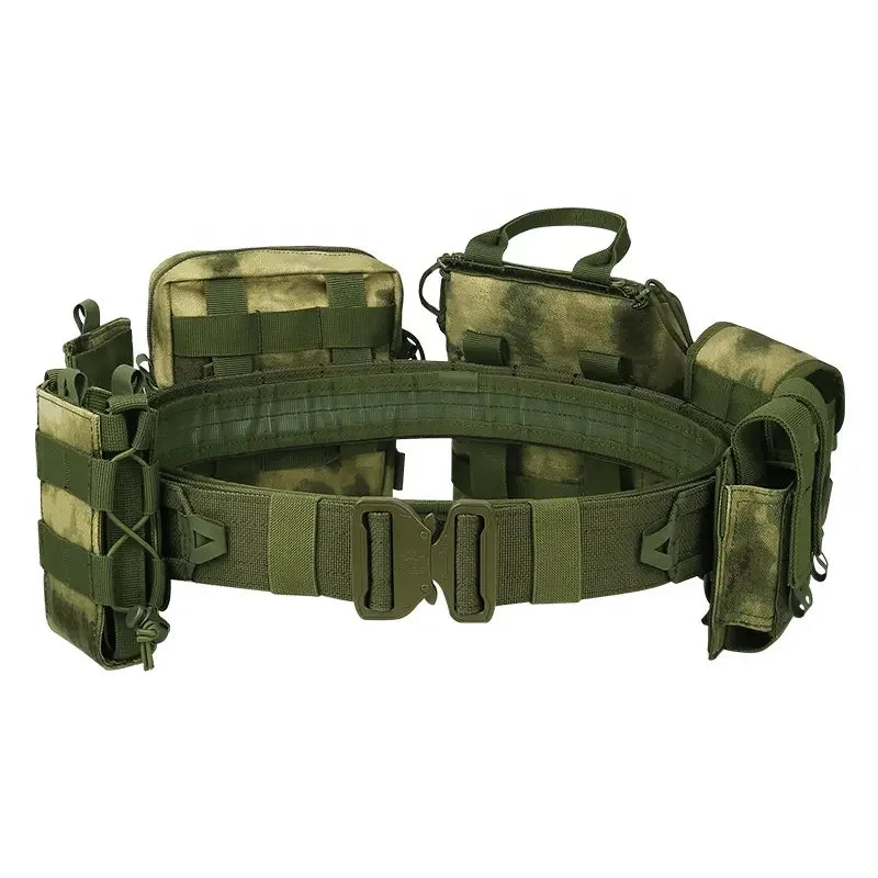 Tactical Combat Belt with 8-in-1 Molle Pouches