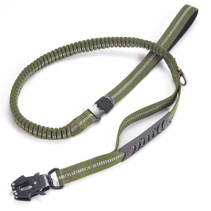 Tactical Heavy Duty K9 Bungee Dog Leash with Dual Handles