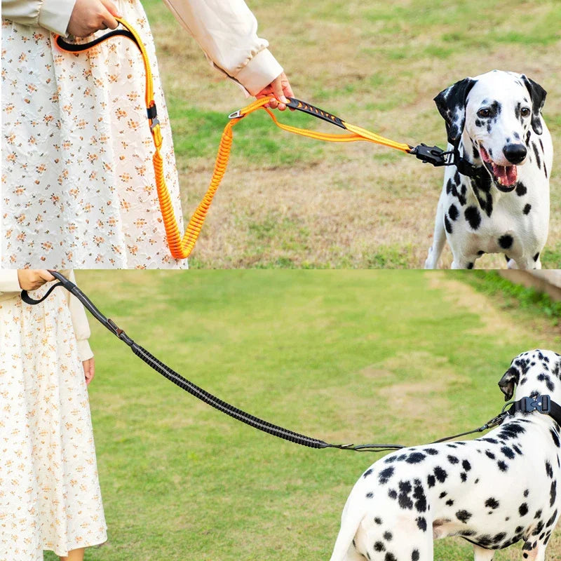 Tactical Heavy Duty K9 Bungee Dog Leash with Dual Handles
